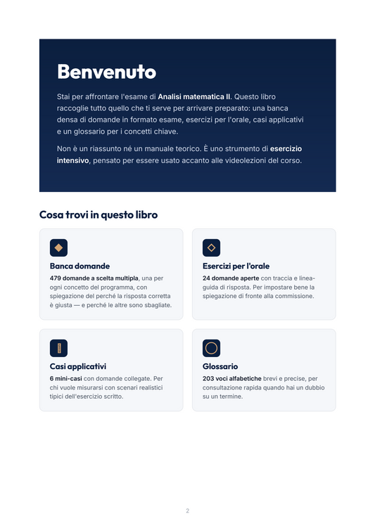Lèssico · anteprima 1/10 — Benvenuto — Analisi Matematica II (ed. 1.0)