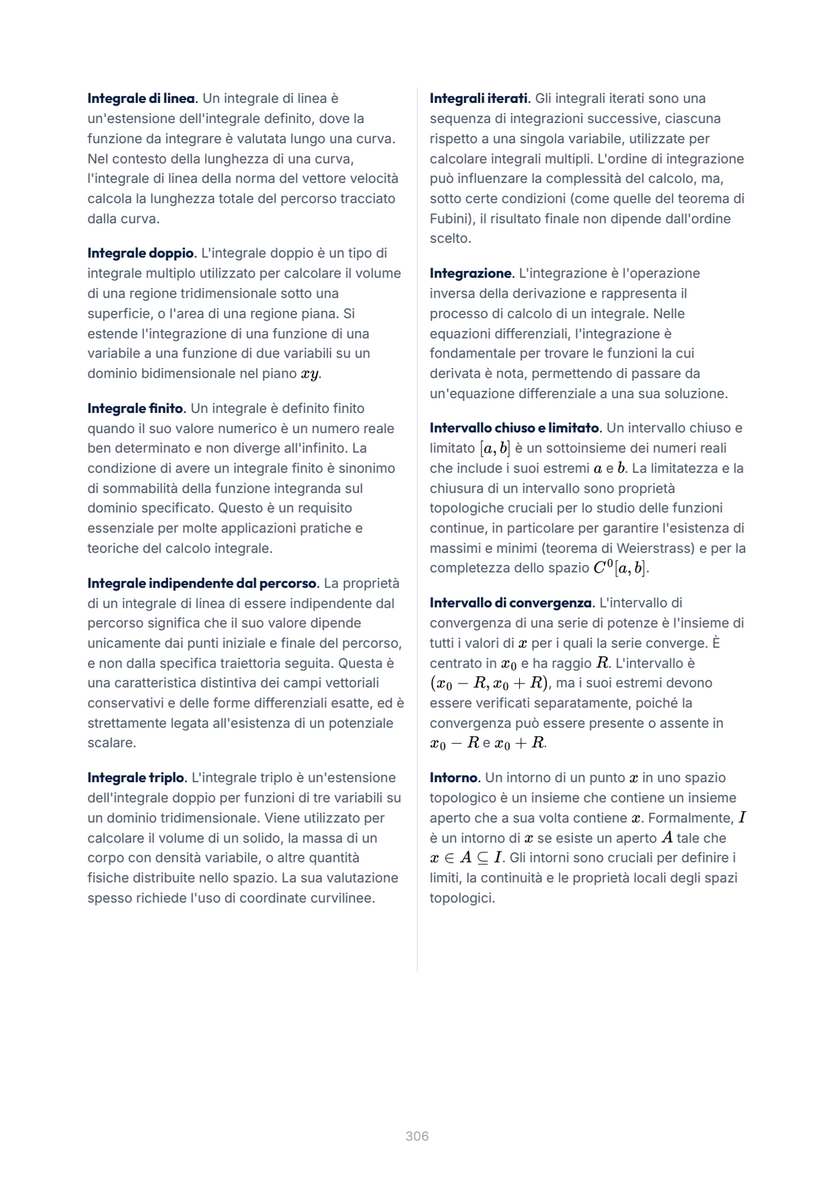 Lèssico · anteprima 10/10 — Glossario — Analisi Matematica II (ed. 1.0)