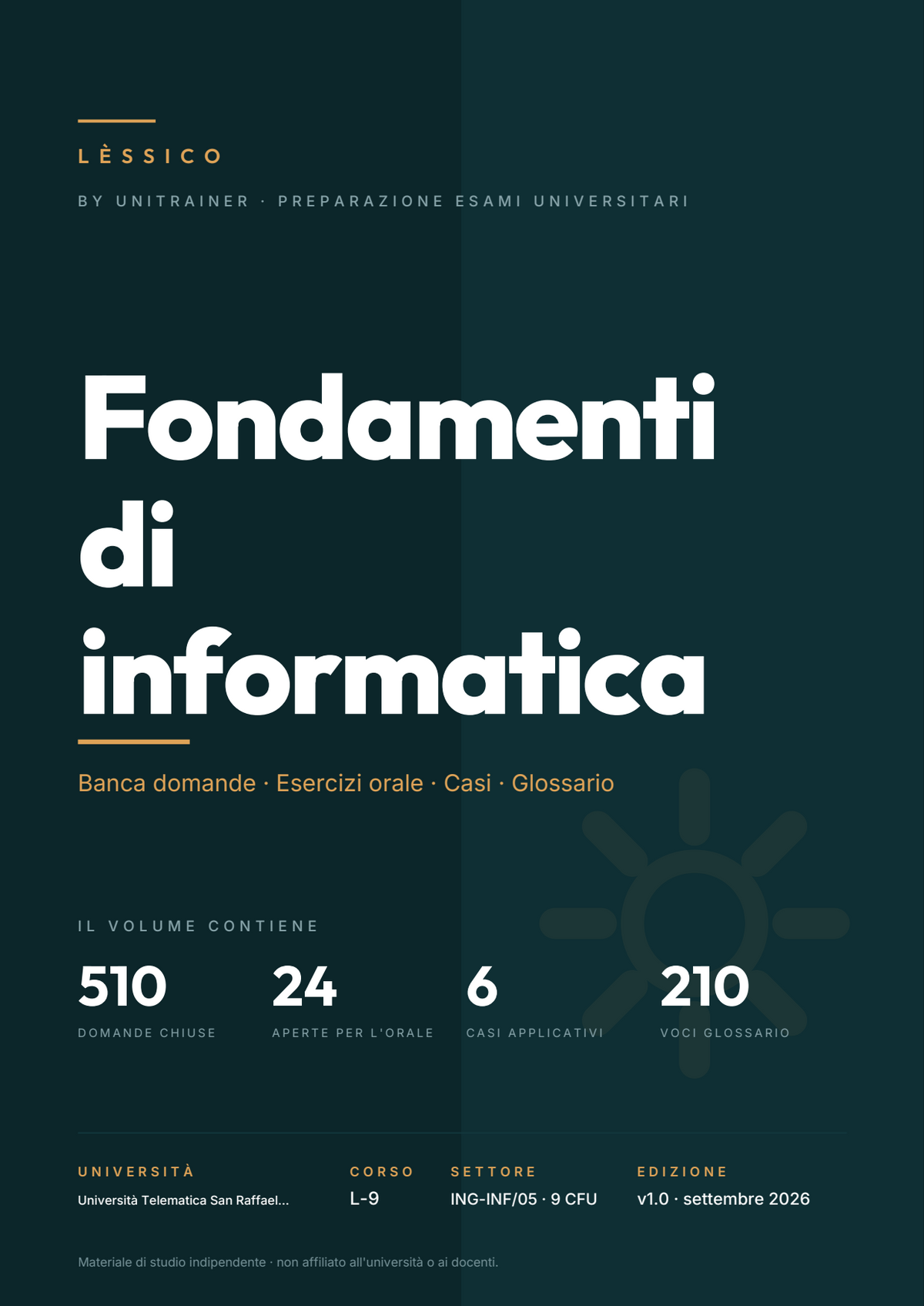 Lèssico · copertina di Fondamenti di Informatica — L-8 Ingegneria Informatica e Intelligenza artificiale — San Raffaele (ed. 1.0)