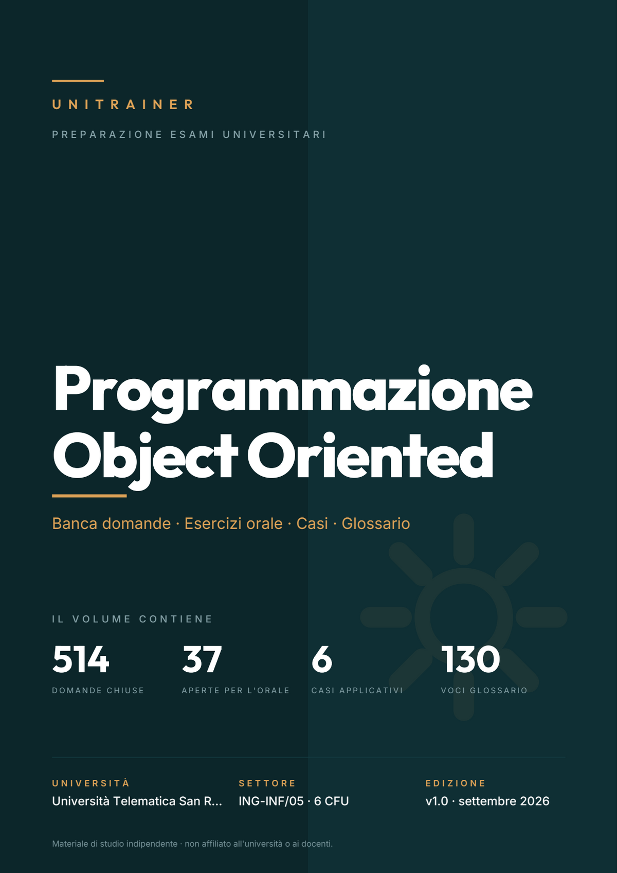 Lèssico · copertina di Programmazione Object Oriented — L-8 Ingegneria Informatica e Intelligenza artificiale — San Raffaele (ed. 1.0)