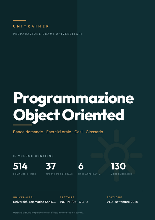 Lèssico · copertina di Programmazione Object Oriented — L-8 Ingegneria Informatica e Intelligenza artificiale — San Raffaele (ed. 1.0)