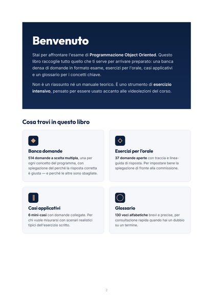 Lèssico · anteprima 1/10 — Benvenuto — Programmazione Object Oriented (ed. 1.0)