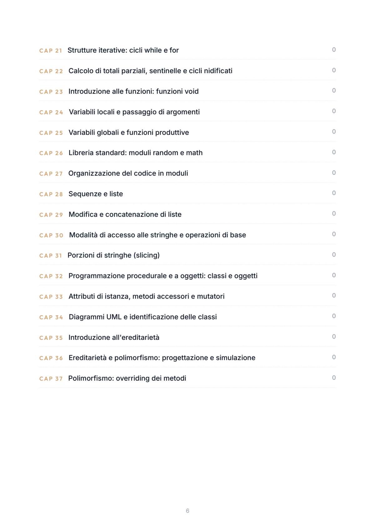 Lèssico · anteprima 4/10 — Indice dei capitoli — Programmazione Object Oriented (ed. 1.0)