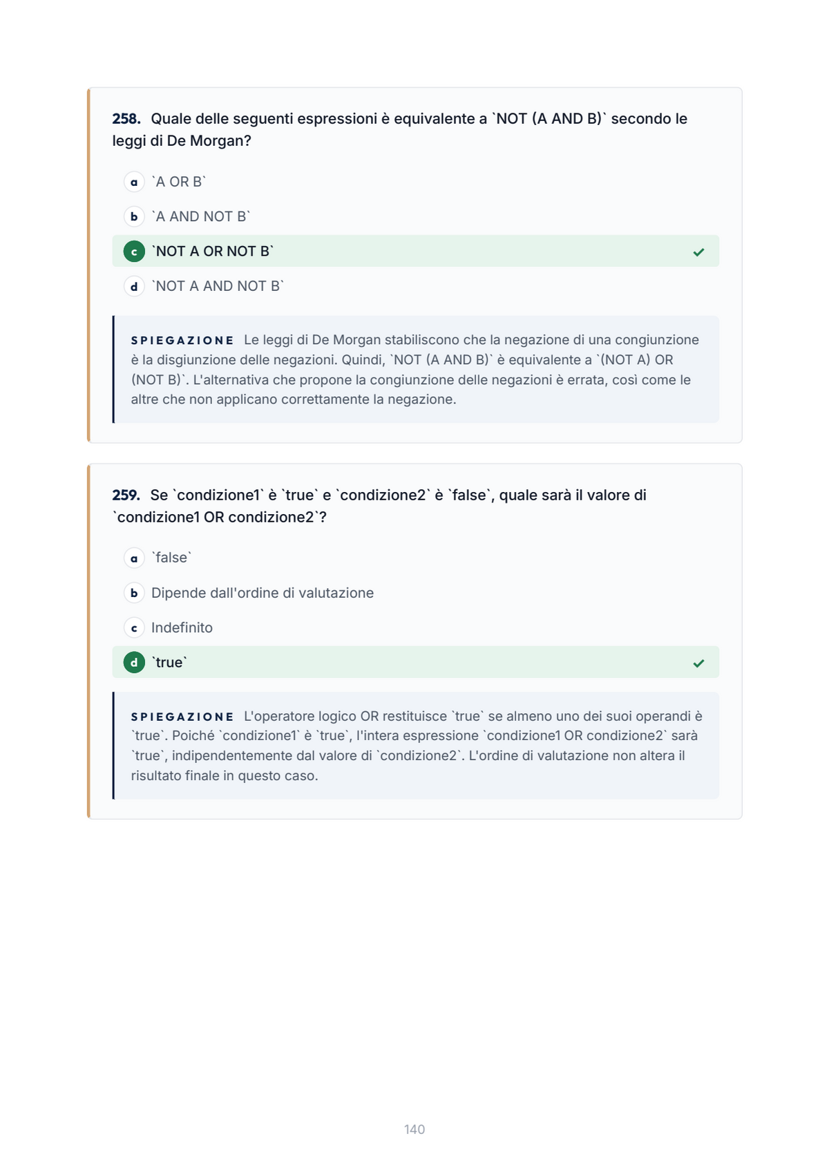 Lèssico · anteprima 6/10 — Banca domande — Programmazione Object Oriented (ed. 1.0)