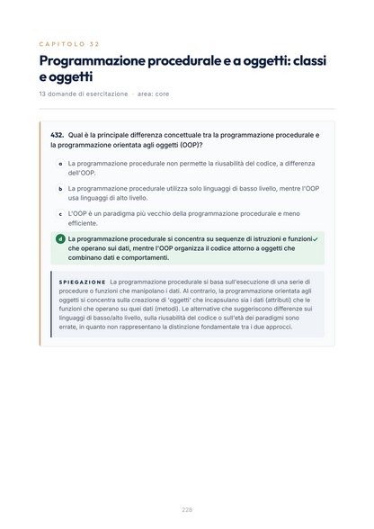 Lèssico · anteprima 7/10 — Banca domande — Programmazione Object Oriented (ed. 1.0)