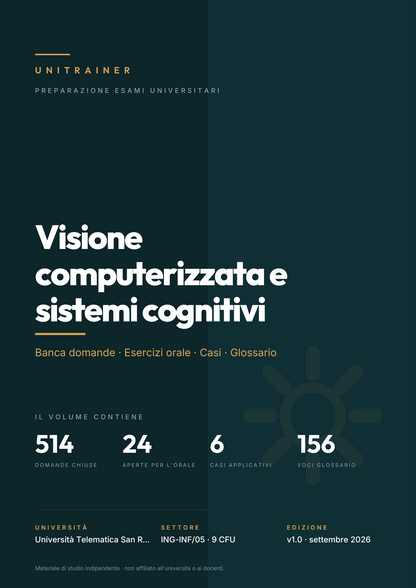 Lèssico · copertina di Visione computerizzata e sistemi cognitivi — LM-32 Ingegneria Informatica e dell'Intelligenza Artificiale Applicata — San Raffaele (ed. 1.0)