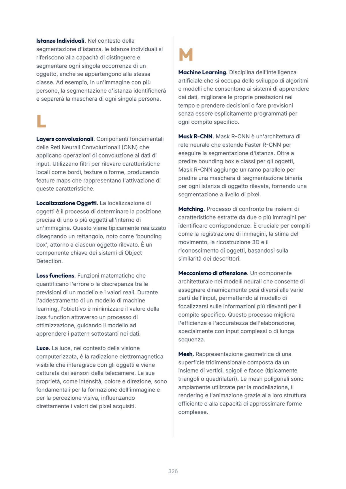 Lèssico · anteprima 10/10 — Glossario — Visione computerizzata e sistemi cognitivi (ed. 1.0)