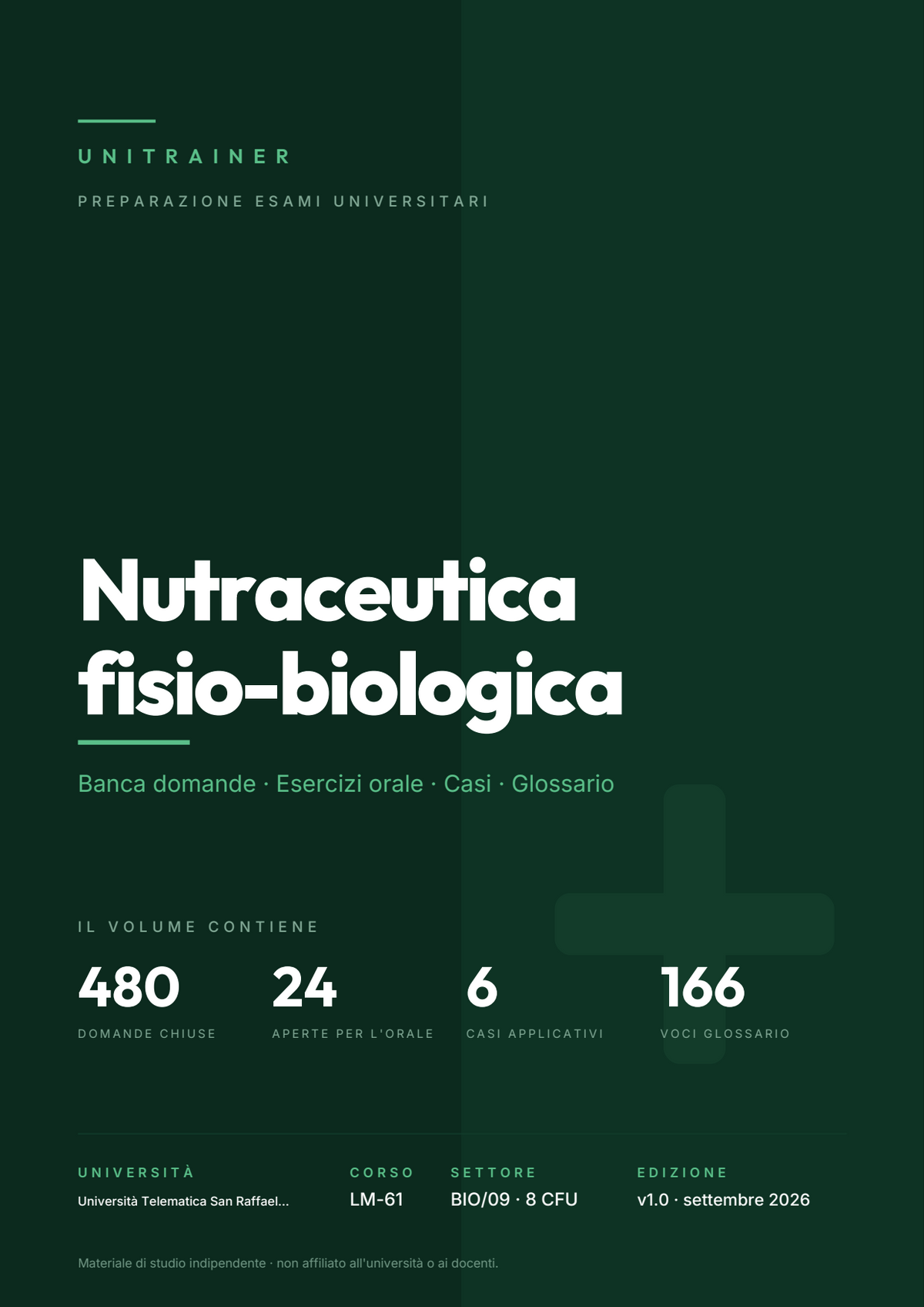 Lèssico · copertina di Nutraceutica fisio-biologica — LM-61 Scienze della Nutrizione Umana — San Raffaele (ed. 1.0)