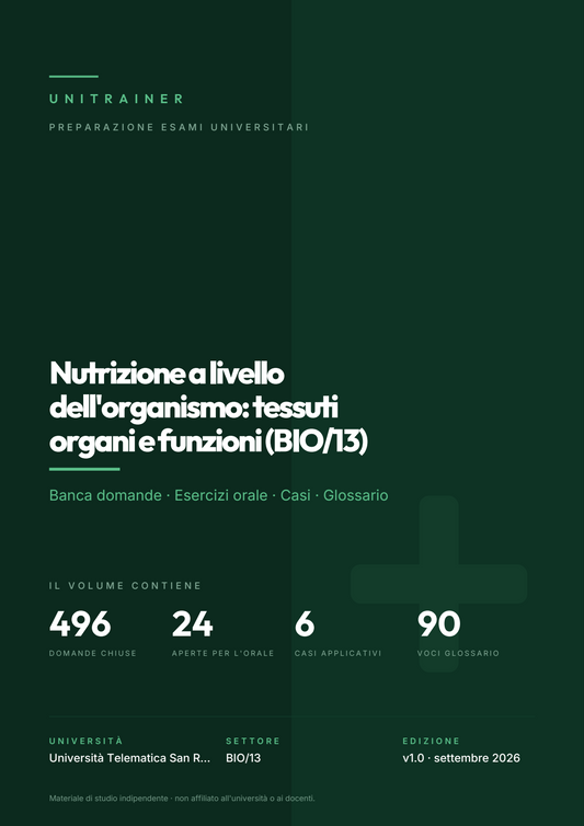 Lèssico · copertina di Nutrizione a livello dell'organismo: tessuti organi e funzioni (BIO/13) — LM-61 Scienze della Nutrizione Umana — San Raffaele (ed. 1.0)
