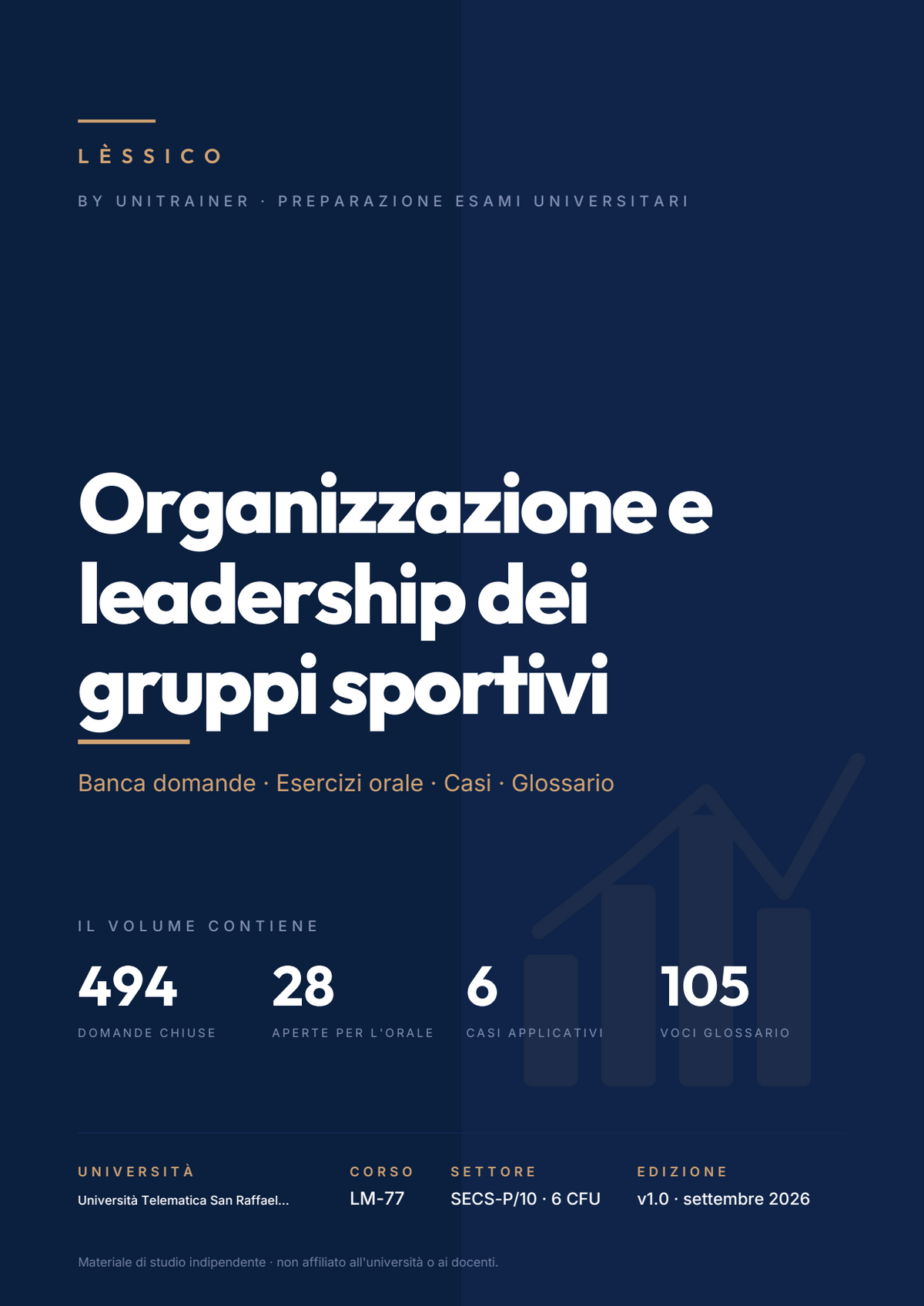 Lèssico · copertina di Organizzazione e leadership dei gruppi sportivi — LM-77 Management e Consulenza Aziendale — San Raffaele (ed. 1.0)