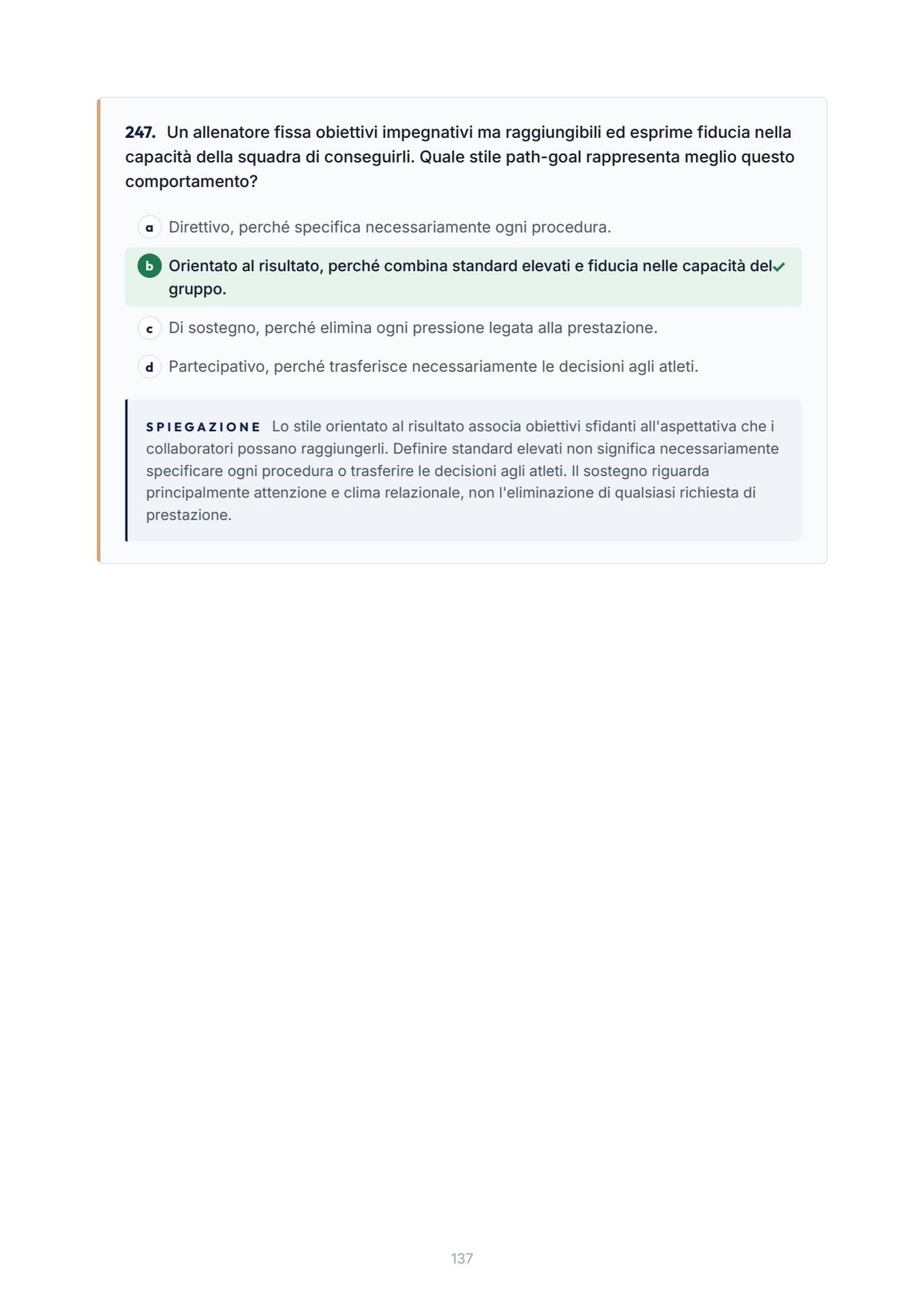 Lèssico · anteprima 6/10 — Banca domande — Organizzazione e leadership dei gruppi sportivi (ed. 1.0)