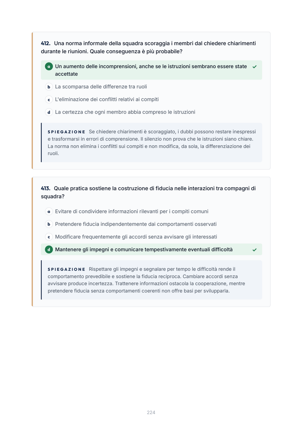 Lèssico · anteprima 7/10 — Banca domande — Organizzazione e leadership dei gruppi sportivi (ed. 1.0)