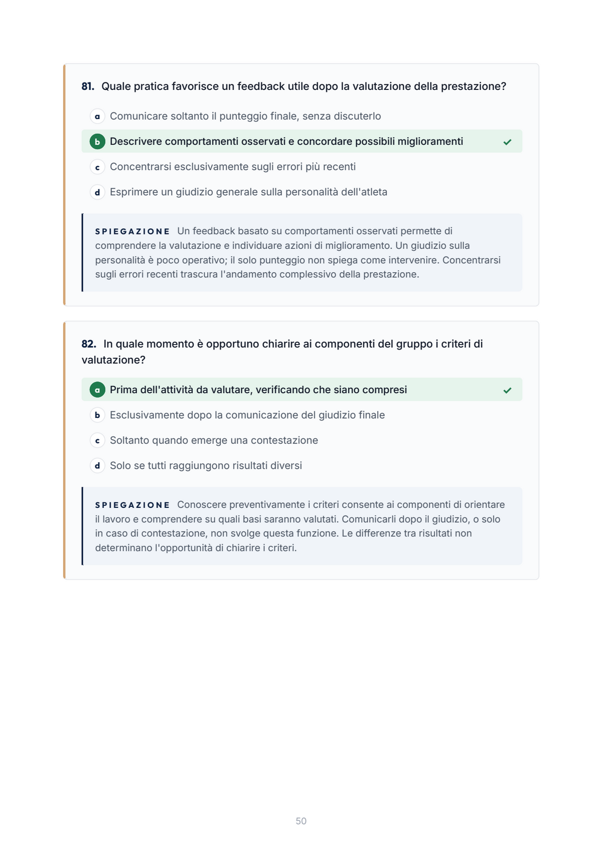 Lèssico · anteprima 5/10 — Banca domande — Organizzazione e leadership dei gruppi sportivi (ed. 1.0)