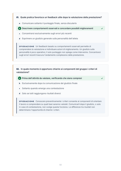 Lèssico · anteprima 5/10 — Banca domande — Organizzazione e leadership dei gruppi sportivi (ed. 1.0)