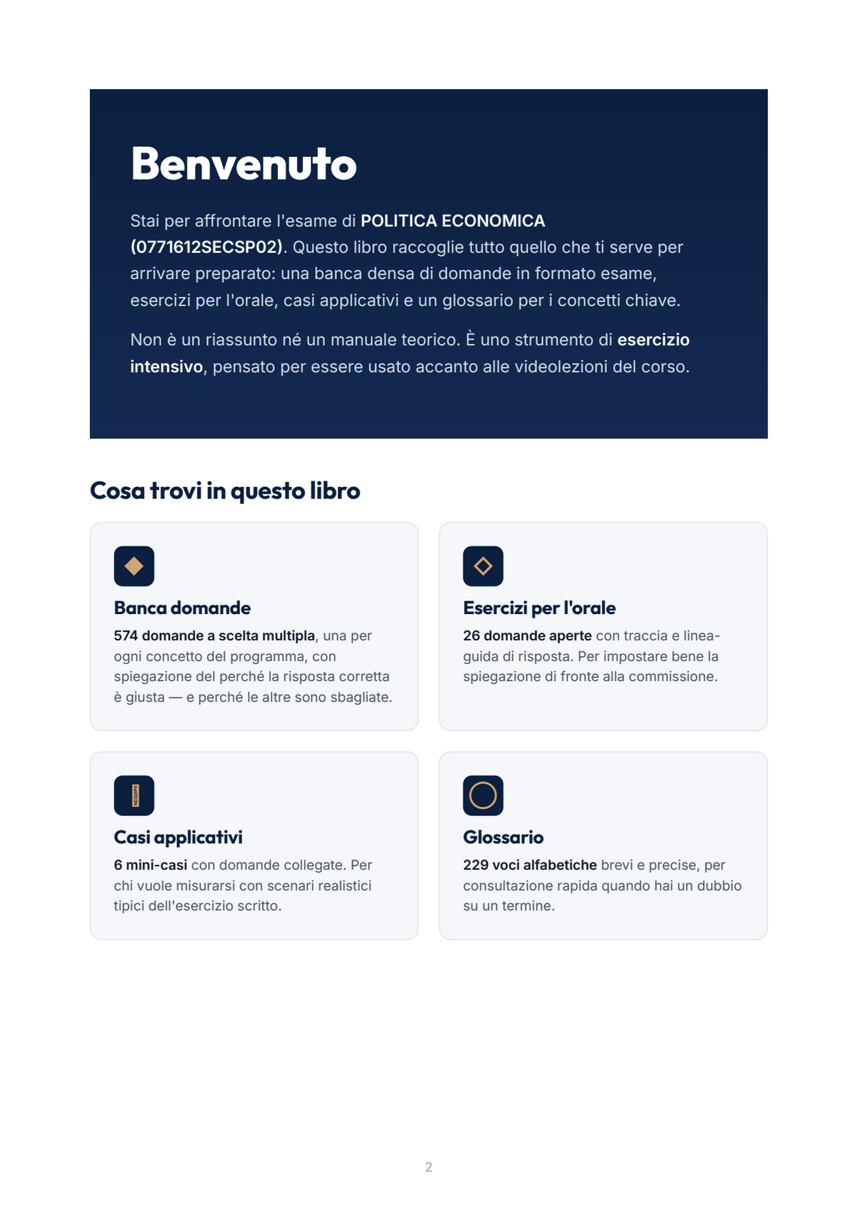 Lèssico · anteprima 1/10 — Benvenuto — Politica economica (ed. 1.0)