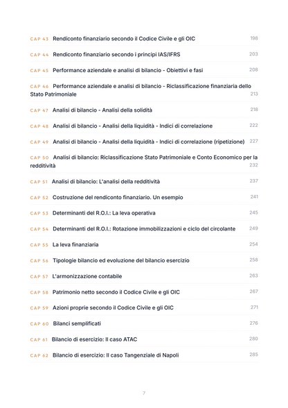 Lèssico · anteprima 4/10 — Indice dei capitoli — Principi contabili (ed. 1.1)