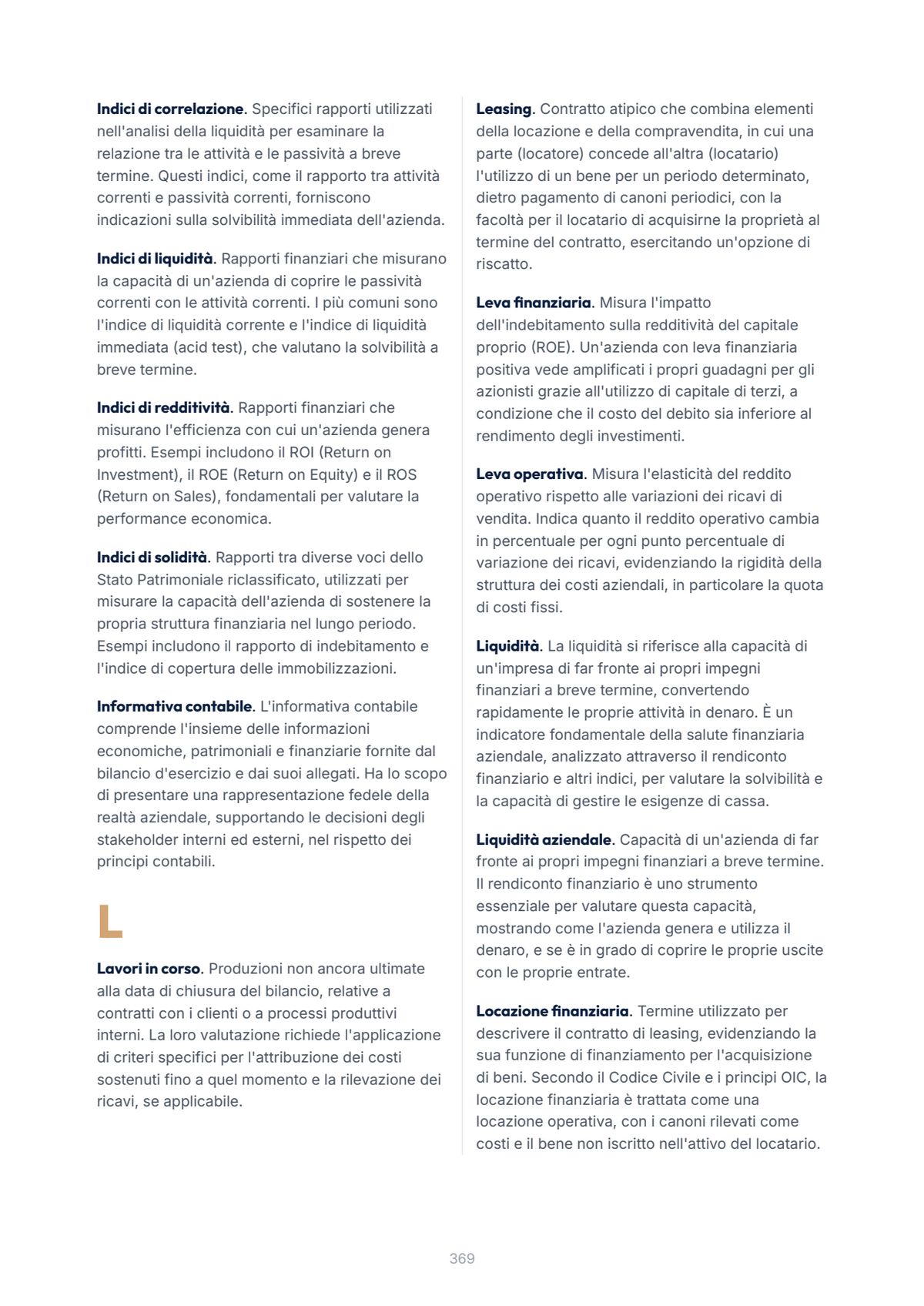 Lèssico · anteprima 10/10 — Glossario — Principi contabili (ed. 1.1)