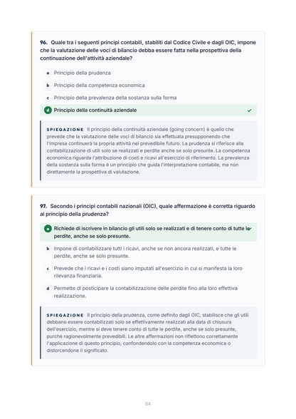 Lèssico · anteprima 5/10 — Banca domande — Principi contabili (ed. 1.1)