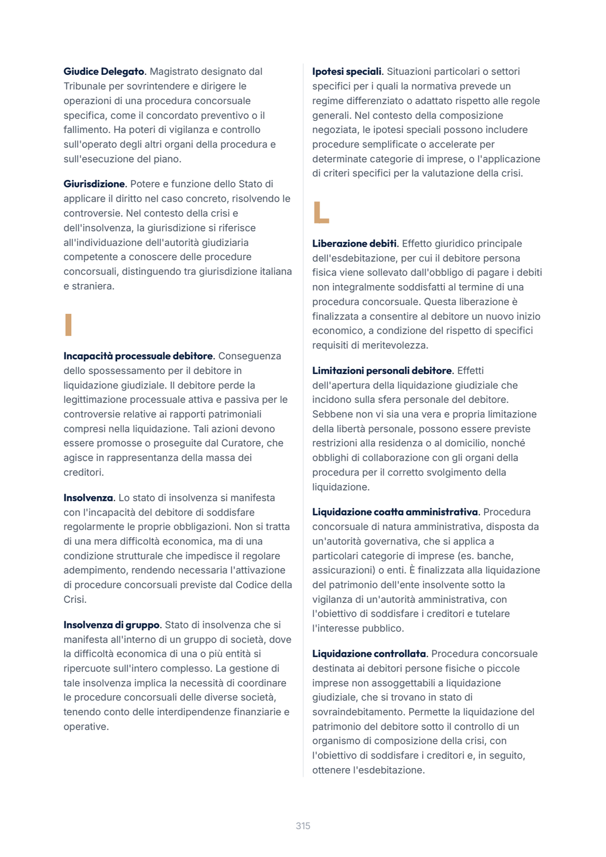 Lèssico · anteprima 10/10 — Glossario — Diritto fallimentare (ed. 1.0)