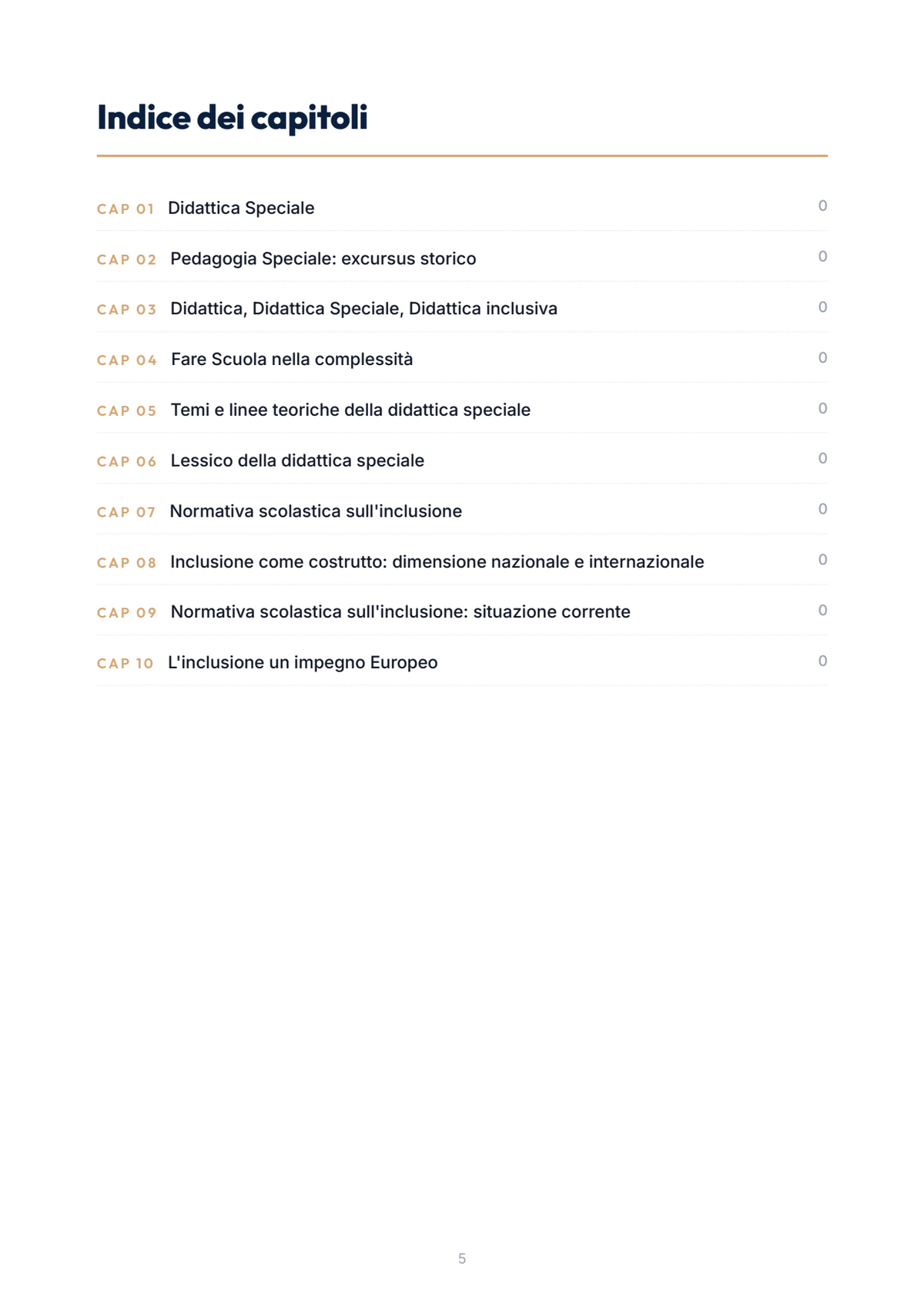 Lèssico · anteprima 4/10 — Indice dei capitoli — Didattica dell'inclusione (ed. 1.0)