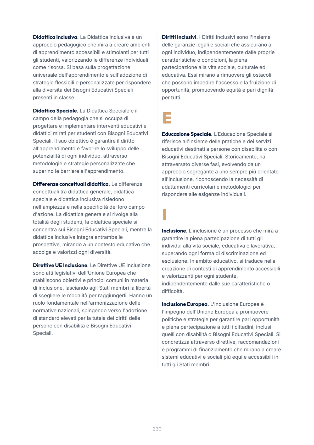 Lèssico · anteprima 10/10 — Glossario — Didattica dell'inclusione (ed. 1.0)