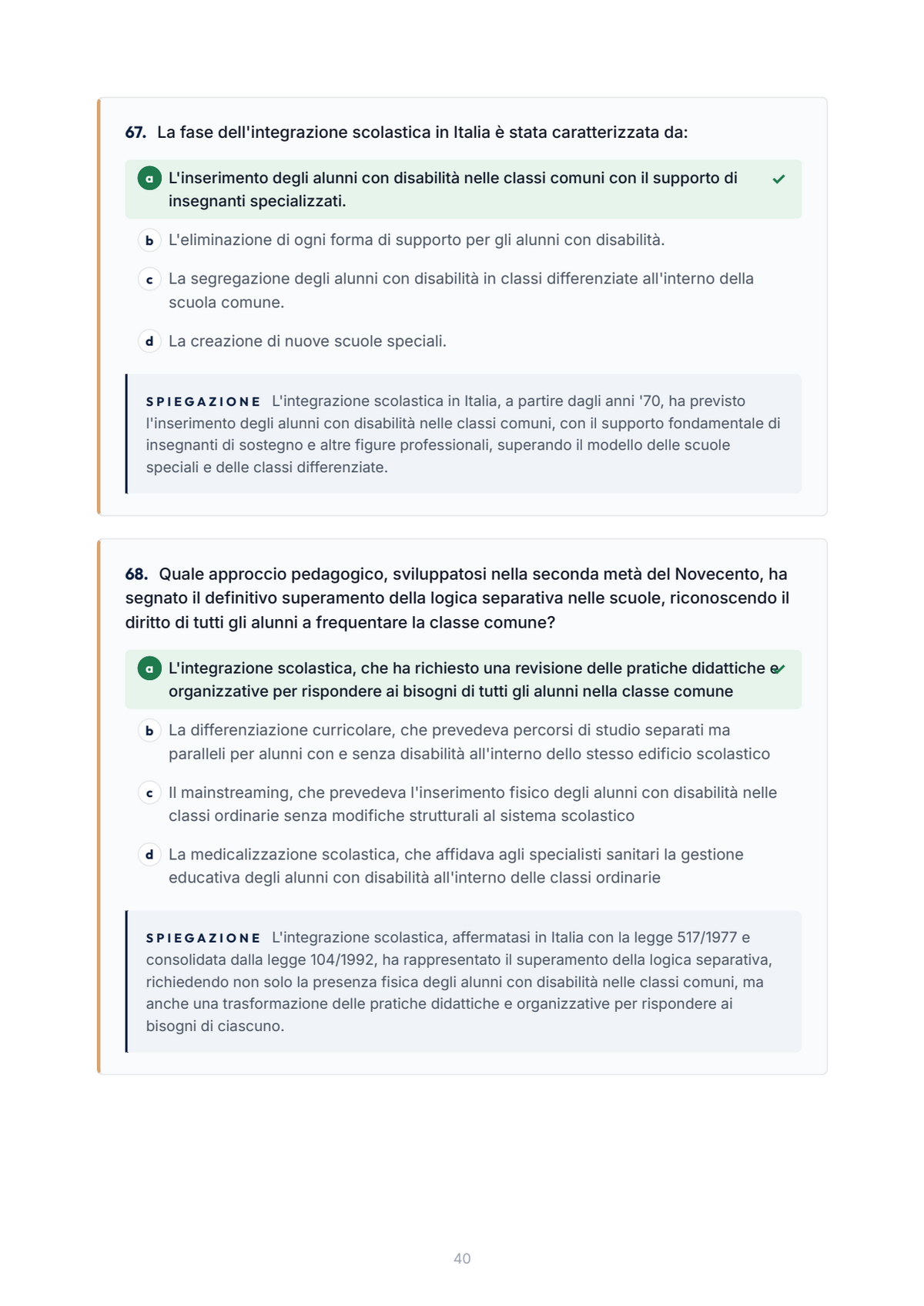 Lèssico · anteprima 5/10 — Banca domande — Didattica dell'inclusione (ed. 1.0)