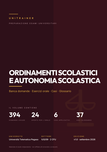 Lèssico · copertina di Ordinamenti scolastici e autonomia scolastica — MA-1830 Master A18/A19 - Didattica delle discipline pedagogiche, filosofiche e storiche (MA1830) — Pegaso (ed. 1.0)