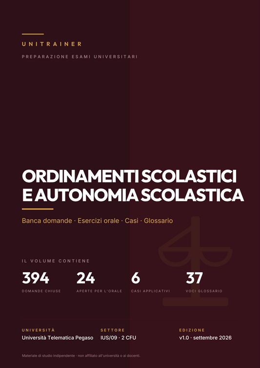 Lèssico · copertina di Ordinamenti scolastici e autonomia scolastica — MA-1830 Master A18/A19 - Didattica delle discipline pedagogiche, filosofiche e storiche (MA1830) — Pegaso (ed. 1.0)