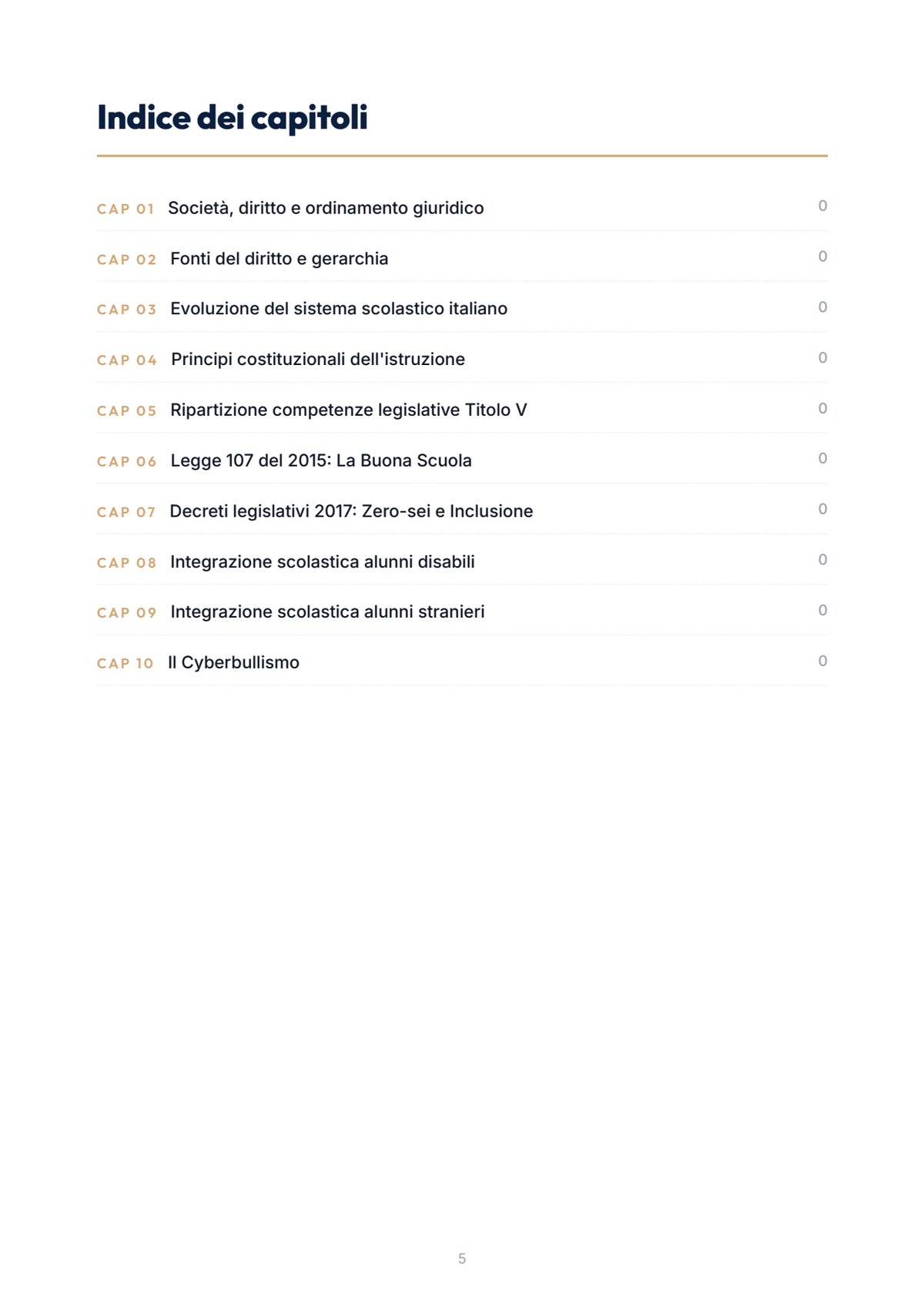 Lèssico · anteprima 4/10 — Indice dei capitoli — Ordinamenti scolastici e autonomia scolastica (ed. 1.0)