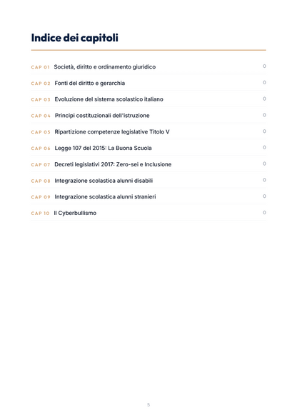 Lèssico · anteprima 4/10 — Indice dei capitoli — Ordinamenti scolastici e autonomia scolastica (ed. 1.0)