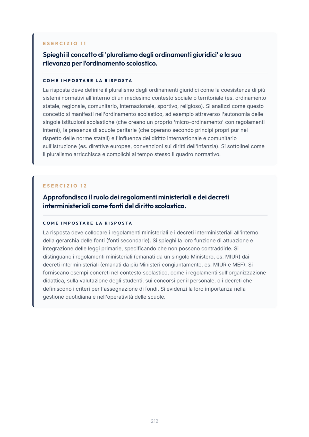 Lèssico · anteprima 8/10 — Esercizi per l'orale — Ordinamenti scolastici e autonomia scolastica (ed. 1.0)