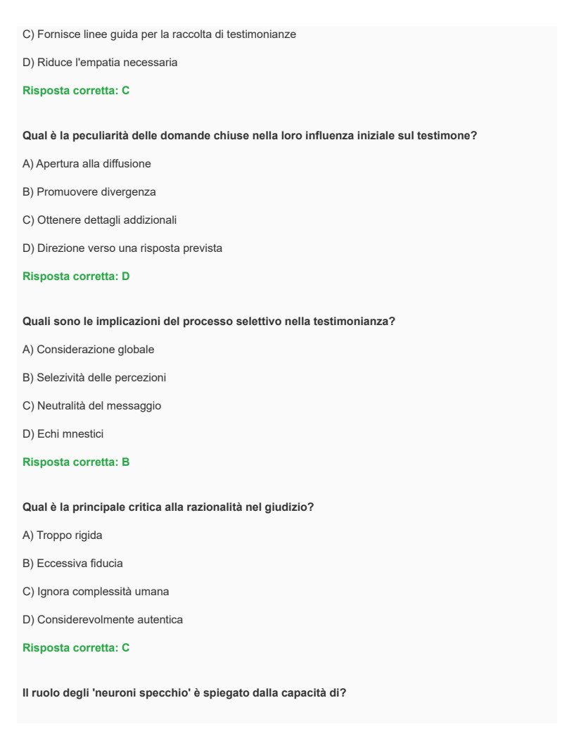 Psicologia giuridica e dei processi cognitivi