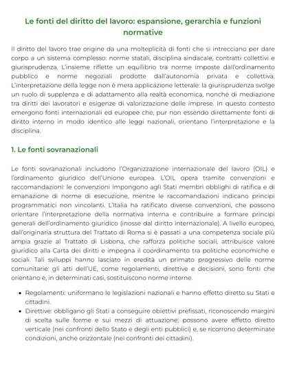 Riassunto di Diritto del lavoro e della sicurezza sul lavoro