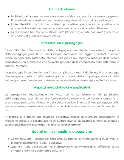 Riassunto di Pedagogia interculturale