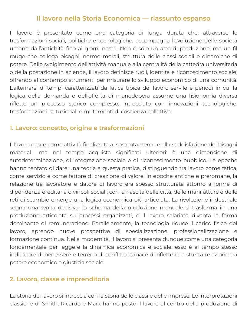 Riassunto di Dinamiche ed evoluzione delle politiche del lavoro - 0612206SECSP12I
