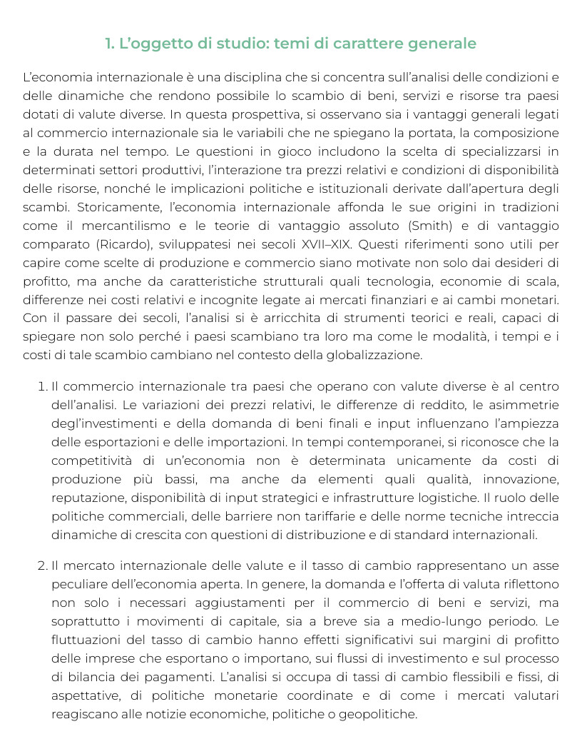 Riassunto di Economia Internazionale - MA1757