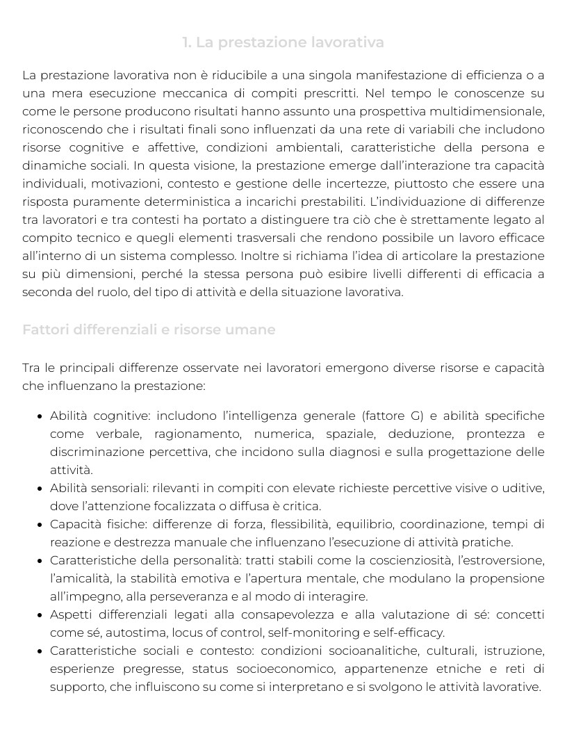 Riassunto di Psicologia del lavoro e delle organizzazioni
