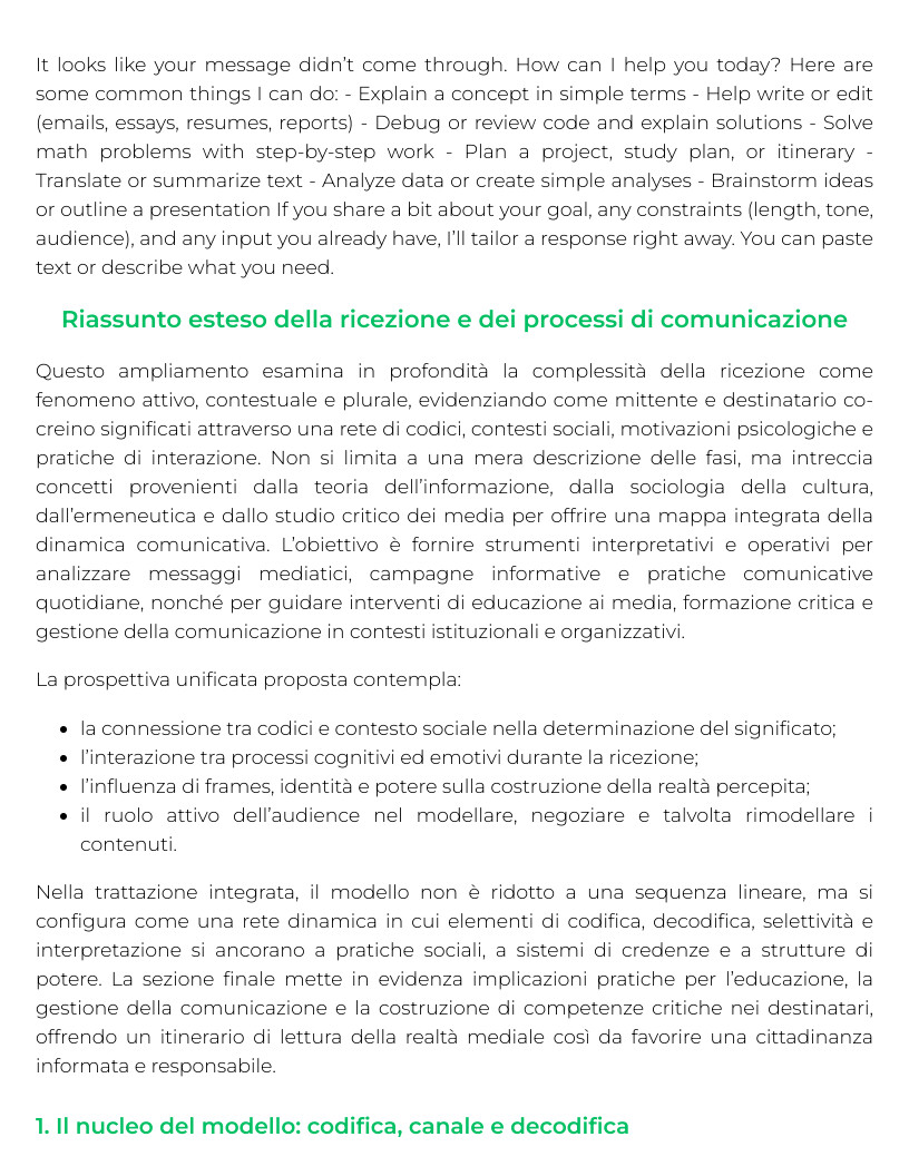 Riassunto di Teorie e tecniche della comunicazione di massa