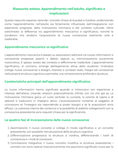 Riassunto di Educazione degli adulti