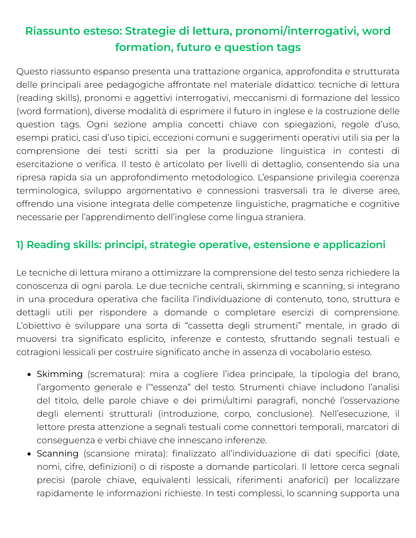 Riassunto di Lingua inglese — Pegaso L-19