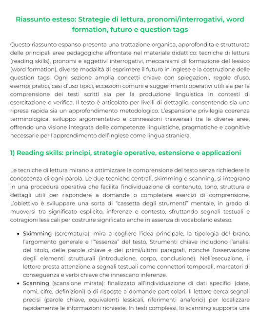 Riassunto di Lingua inglese — Pegaso L-19