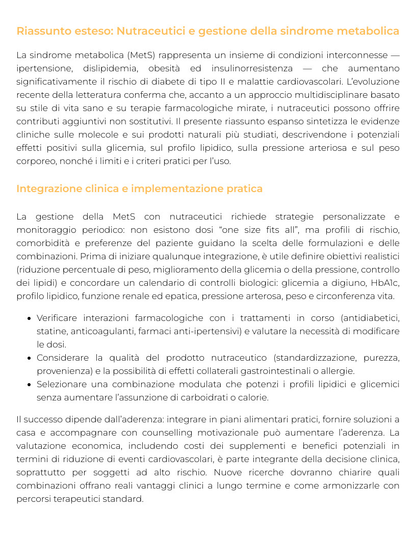 Riassunto di Sindrome metabolica e intestino