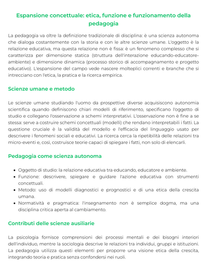 Riassunto di Pedagogia generale