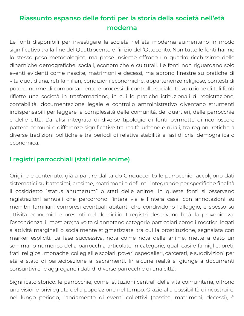Riassunto di Storia moderna