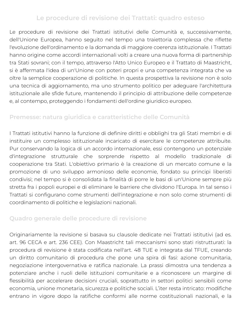 Riassunto di Diritto dell'Unione europea