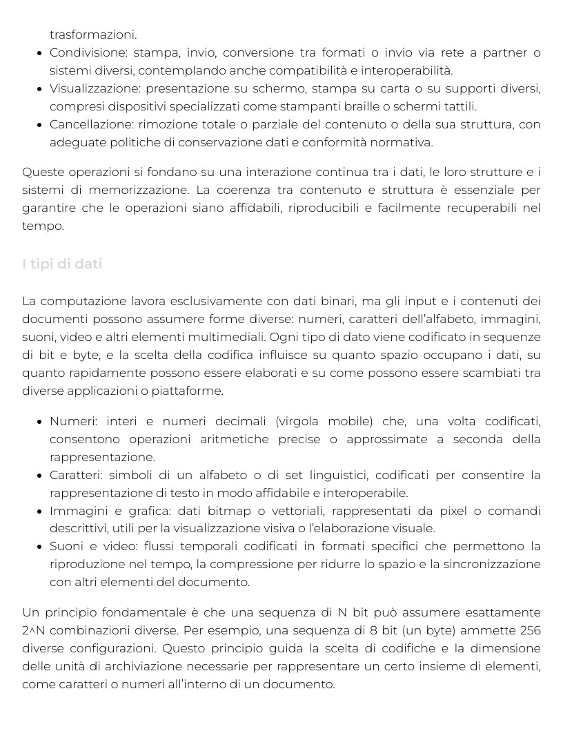 Riassunto di Informatica