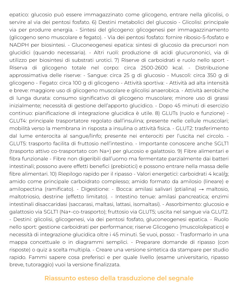 Riassunto di Biochimica della nutrizione e nutraceutica