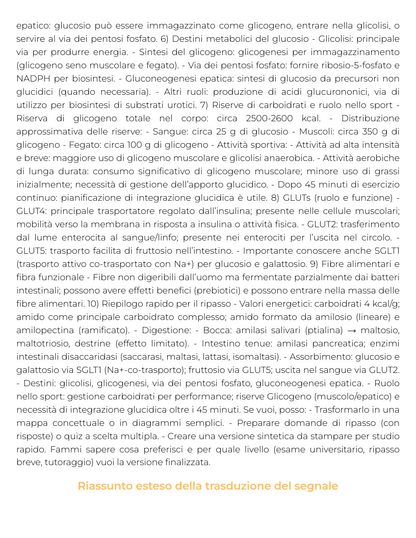 Riassunto di Biochimica della nutrizione e nutraceutica