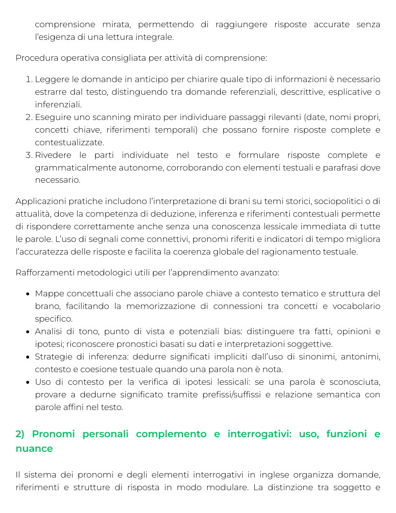 Riassunto di Lingua inglese — Pegaso L-19