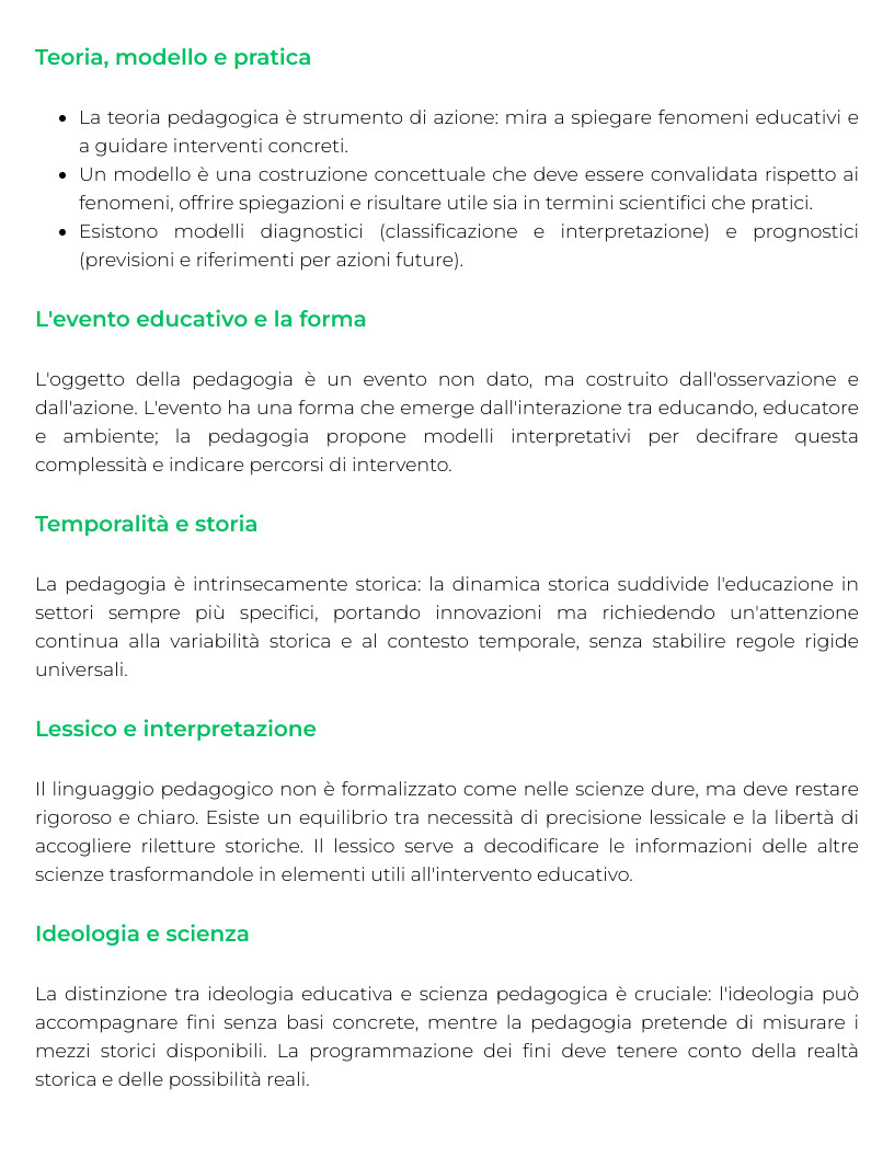 Riassunto di Pedagogia generale